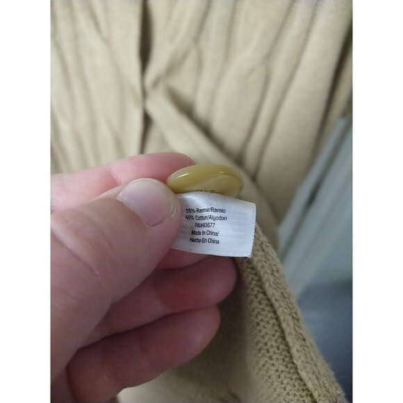 St. Johns Bay 2X Sweater Brown Cardigan Two Button Cable Knit Front SS Scoop... - Picture 9 of 11